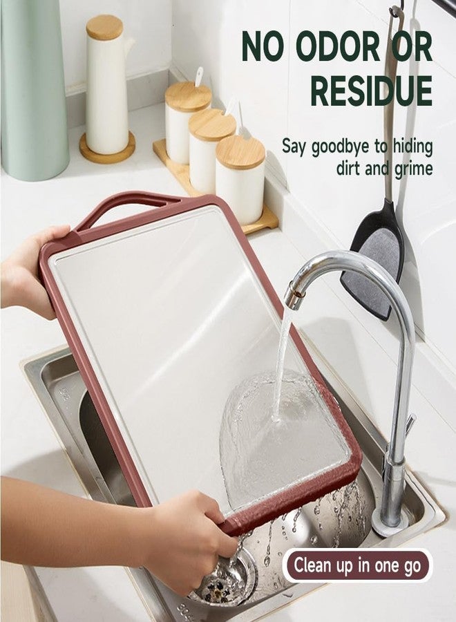 BAREPEPE Reversible 2 in 1 Steel Chopping Board - Double Sided Cutting Board for Kitchen, Stainless Steel & Wheat Straw Material, Heavy Duty Ideal for Meat, Vegetables & Family Cooking 39x30 CM - Brown - Image 4